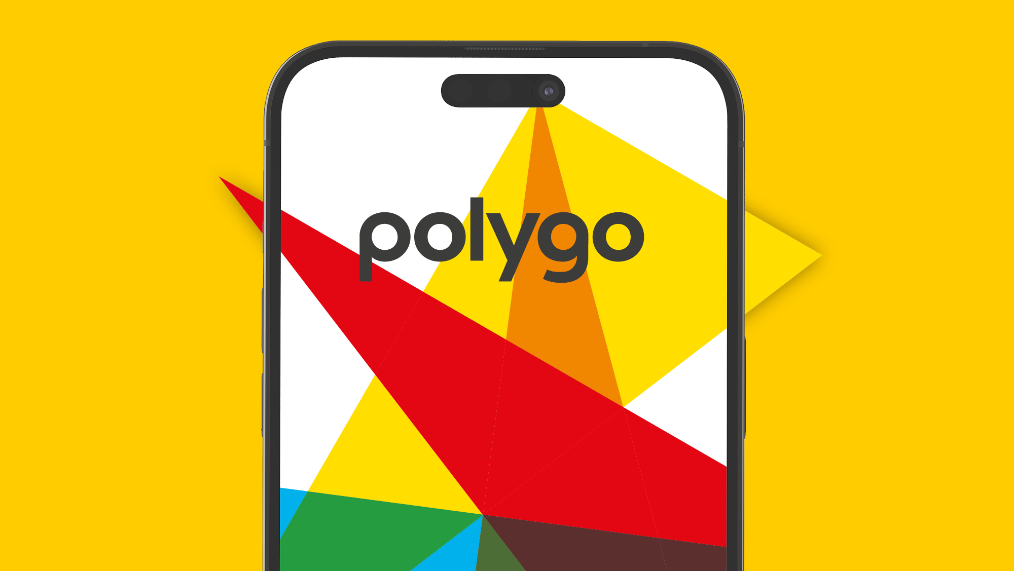 Ausschnitt eines Smartphones mit polygo-Logo.